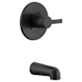 Peerless Flute Tub Trim Kit with Non Diverter Tub Spout - Less Rough-In Matte Black
